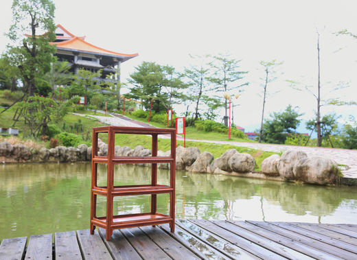 红桥红  家具严选  缅甸花梨（大果紫檀）【71明式素面 小茶水架】 商品图1