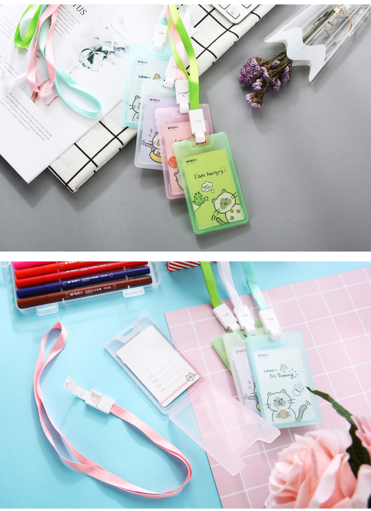 晨光学生校卡套证件卡套横竖款胸牌门禁公交卡套配挂绳9208892089