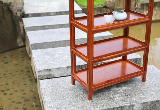 红桥红  家具严选  缅甸花梨（大果紫檀）【71明式素面 小茶水架】 商品图3