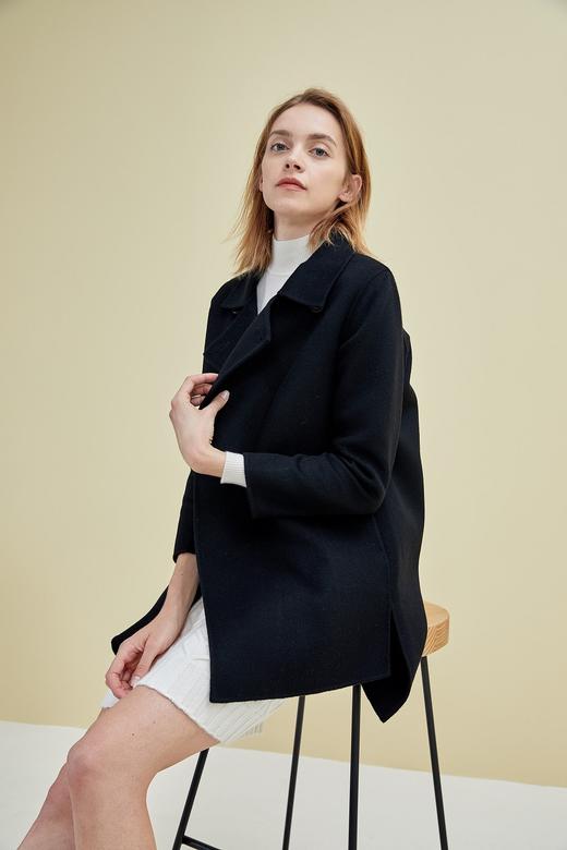 秋冬 女装侧开叉羊绒呢大衣  SJF16W503N 商品图0