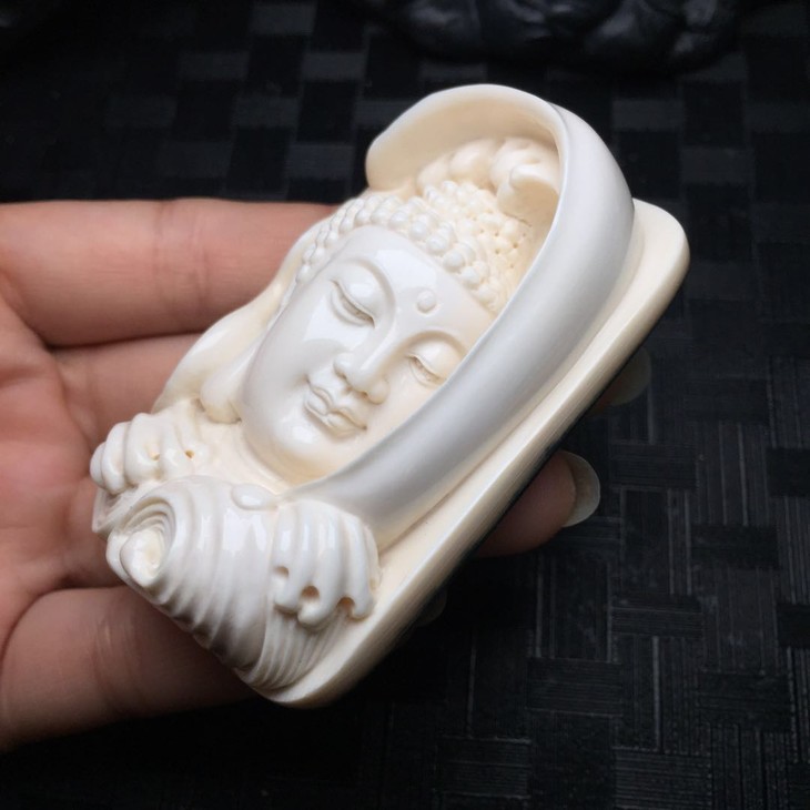 40001猛犸象牙精品蓝皮如来佛吊坠