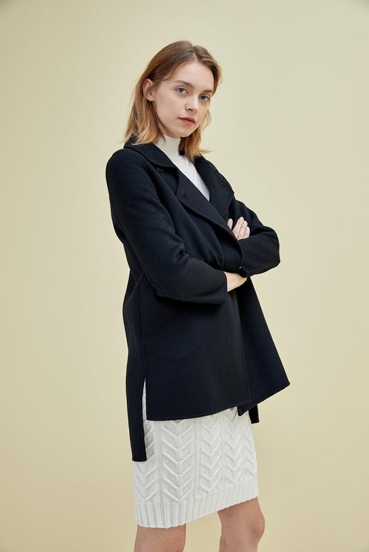秋冬 女装侧开叉羊绒呢大衣  SJF16W503N 商品图3