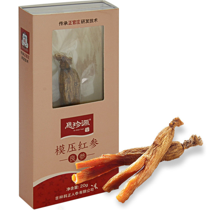 恩珍源正官庄牌模压红参五年根人参良参375g