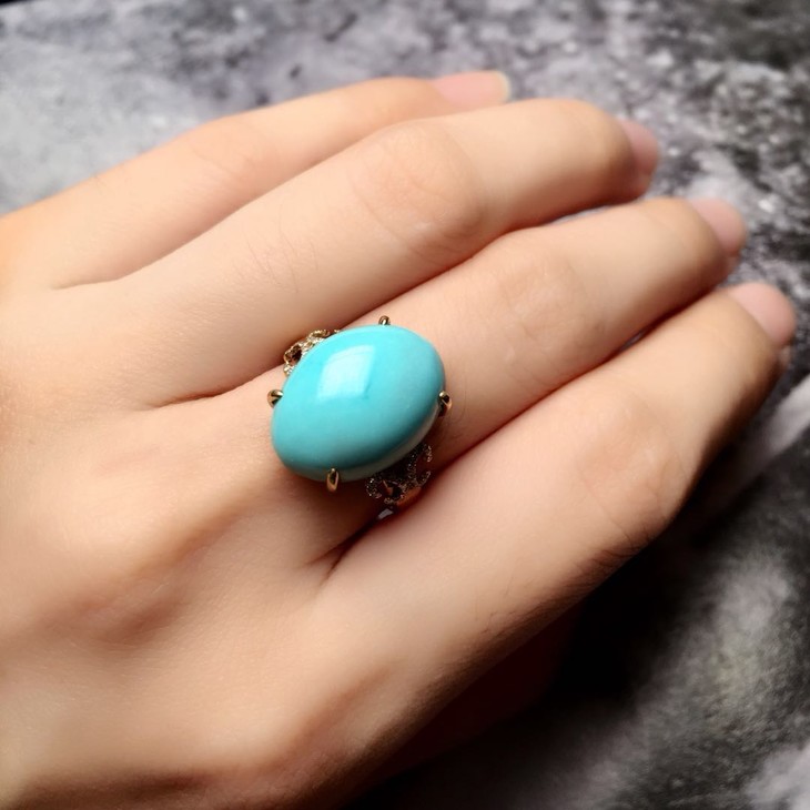 900858绿松石蛋面戒指