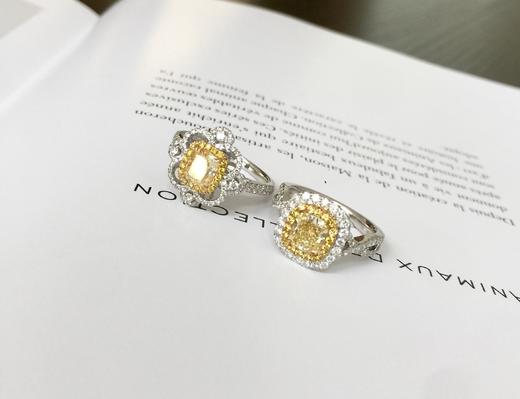 一克拉黄色钻石经典花朵元素戒指 商品图5
