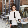 余潇潇秋冬新款铆钉羊毛双面呢斗篷披肩外套女白色半身裙两件套女 商品缩略图3