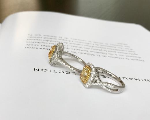 一克拉黄色钻石经典花朵元素戒指 商品图6