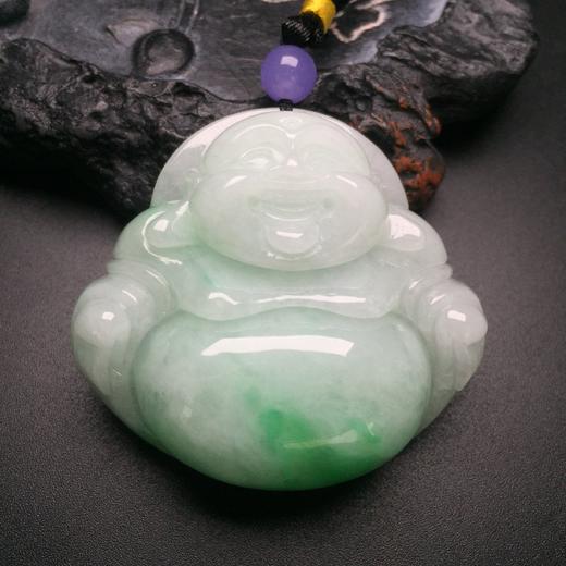 d81650翡翠糯种飘绿笑佛