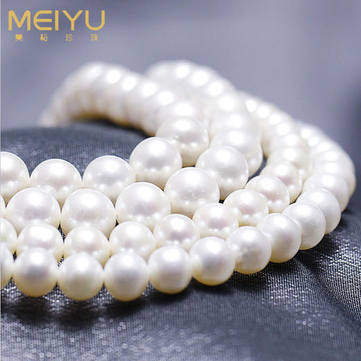 美裕珍珠至简淡水珍珠项链6575mm白近圆微瑕中强光aa98458