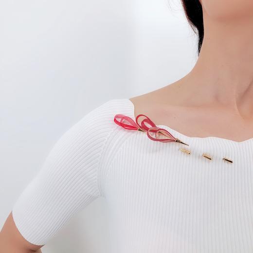 北京仓｜Vlum-Gouttes-双色酒红 胸针［法国设计师］ 商品图2