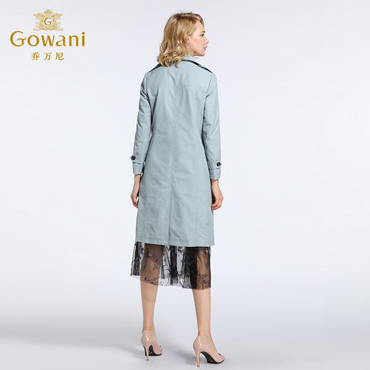 乔万尼风衣春西装领修身大气双排扣风衣EB3A256 商品图3