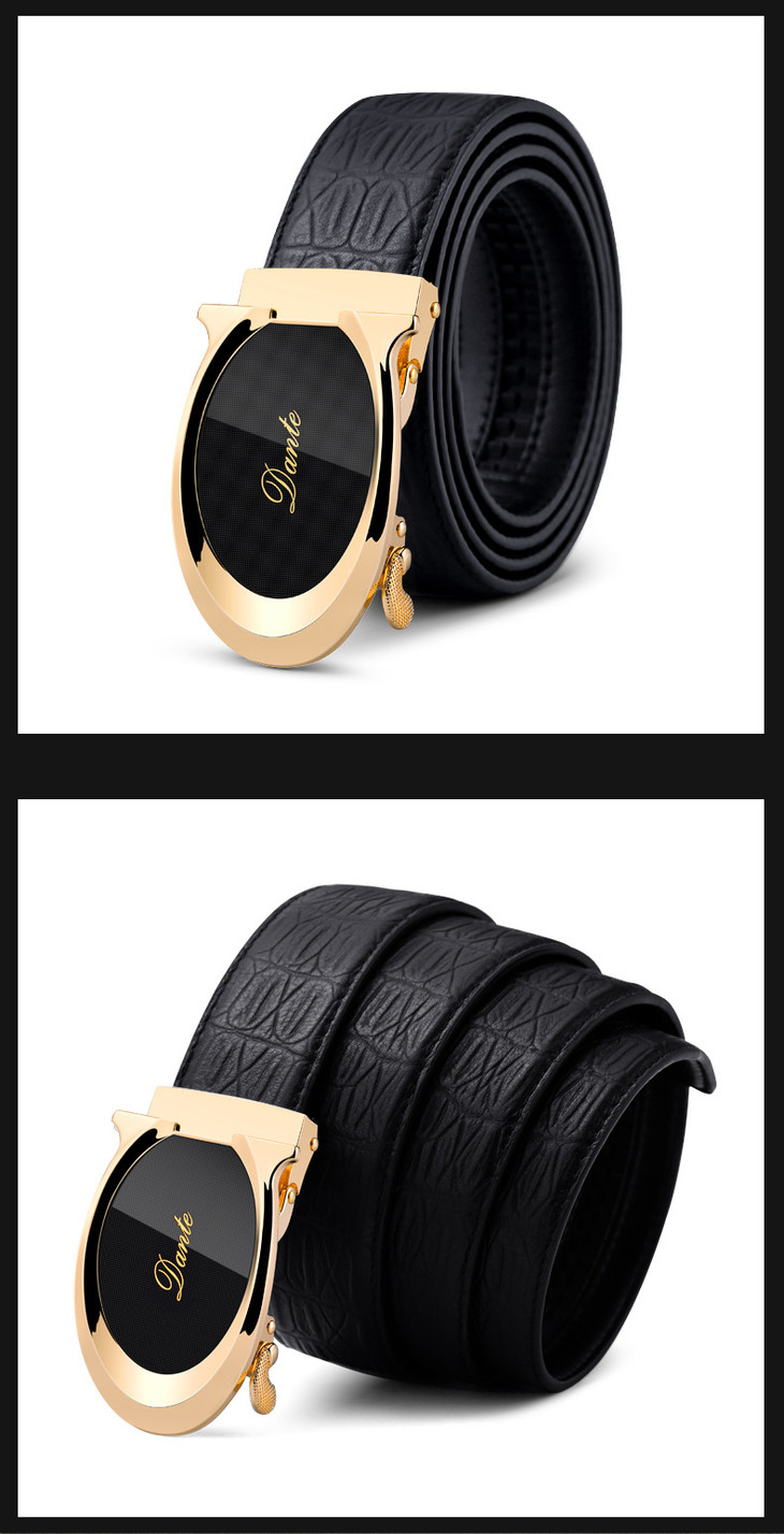 皮带男丹迪皮带男士自动扣商务休闲头层牛皮腰带男式裤带