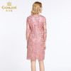 乔万尼春装女蕾丝气质修身绣花红装七分袖连衣裙EB3E230 商品缩略图3
