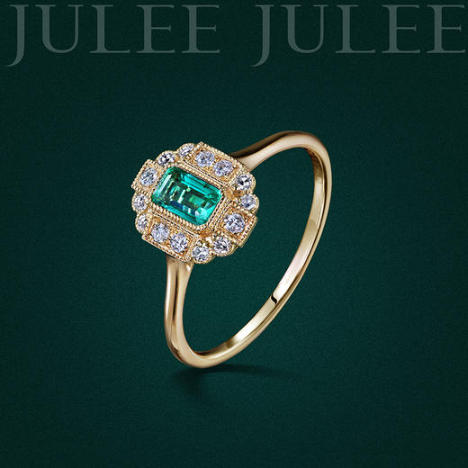 21天定制juleejulee茱莉茱莉theone18k金钻石祖母绿戒指72
