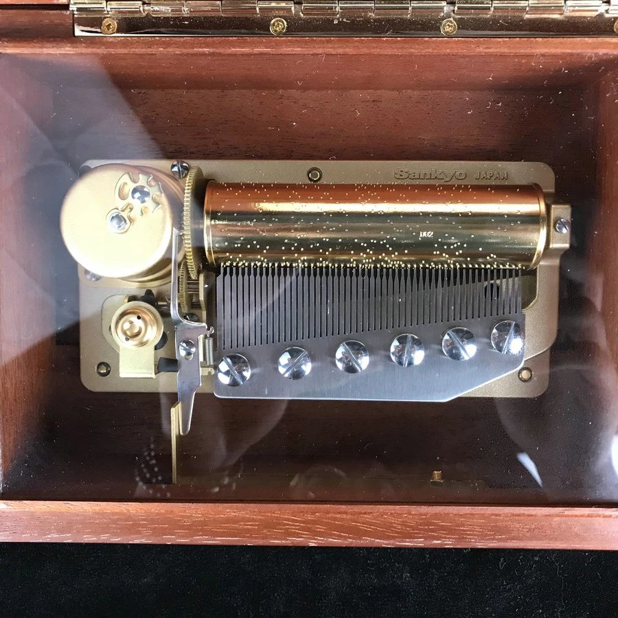 sankyo50音2首曲目宝石箱样式机械八音盒实物见详情视频