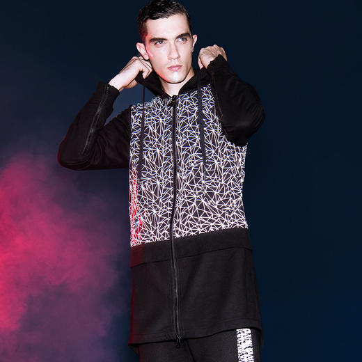 Supield黑科技珠光蝶连帽风衣男假两件夜跑服青年ins超火的外套潮 商品图1