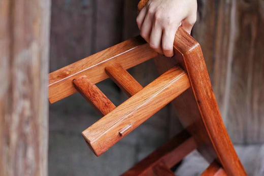 红桥红  精品 缅甸花梨（大果紫檀） 复古【45弧形 小长板凳】 商品图3