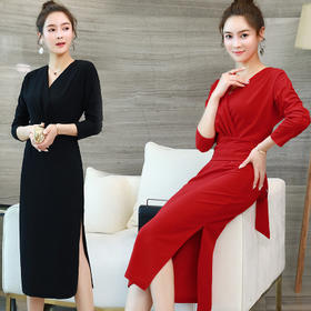 AL WFWJ790  秋季韩版女优雅气质优美连衣裙