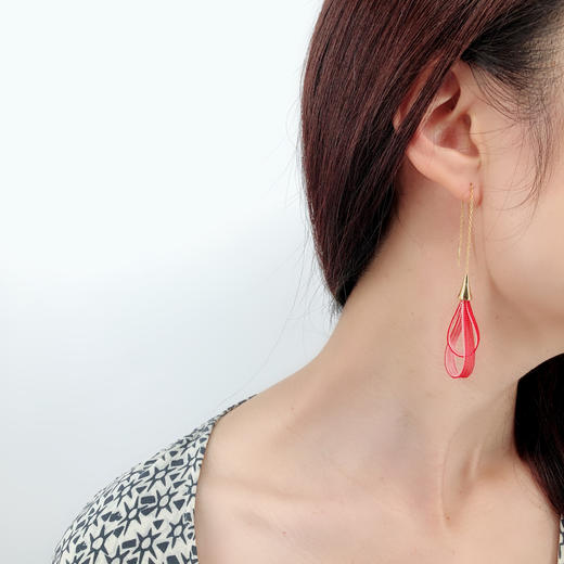 北京仓｜Vlum-Gouttes-双色莓红 耳线［法国设计师］ 商品图1