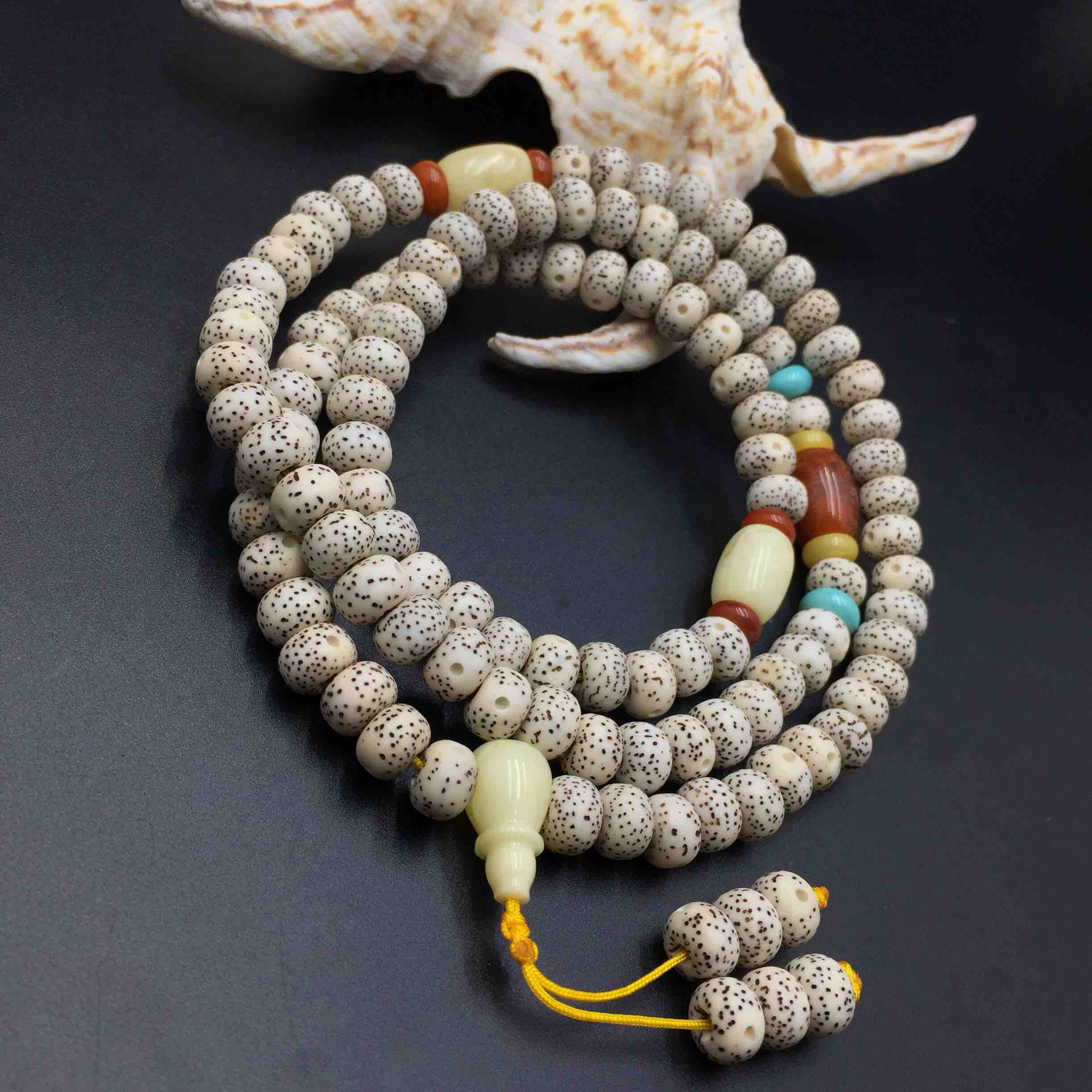 97星月菩提108配蜜蜡南红链smx291