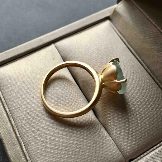 高冰种翡翠莲蓬戒指18k黄金镶嵌 商品图5