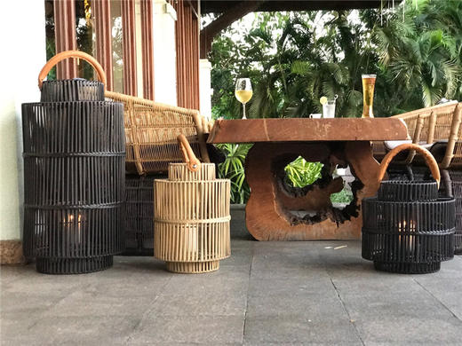 NS家居nsfurniture进口手工藤制户外灯笼烛台-小NSDE-SYN 010*Khaki/Cream/Black 商品图3