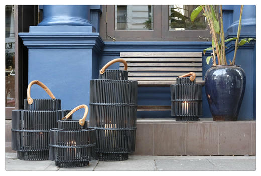 NS家居nsfurniture进口手工藤制户外灯笼烛台-大NSDE-SYN 013*Khaki/Cream/Black 商品图4