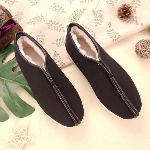 内联升女鞋手工棉鞋千层底冬季缝制礼服呢十字纳底羊毛安棉8415A 商品图5