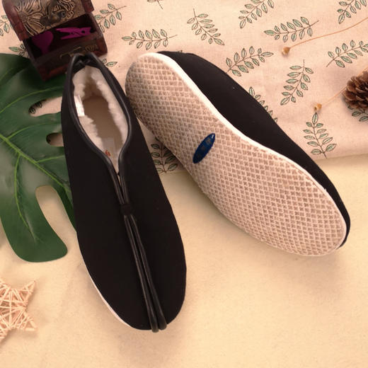 内联升女鞋手工棉鞋千层底冬季缝制礼服呢十字纳底羊毛安棉8415A 商品图2