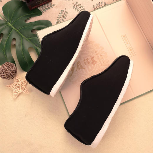 内联升女鞋手工棉鞋千层底冬季缝制礼服呢十字纳底羊毛安棉8415A 商品图1