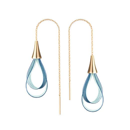 北京仓｜Vlum-Gouttes-双色孔雀蓝 耳线［法国设计师］ 商品图1