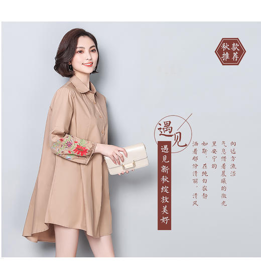 YPY 12294  上衣2018秋装新款大码绣花 商品图1