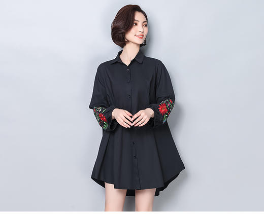 YPY 12294  上衣2018秋装新款大码绣花 商品图2