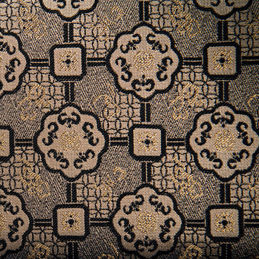 saintjoy上久楷宋锦女式手包米色圆福纹黑色bww18b0107