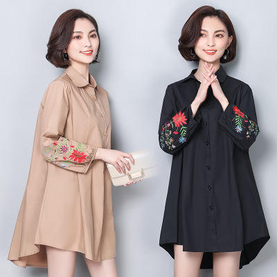 YPY 12294  上衣2018秋装新款大码绣花 商品图0