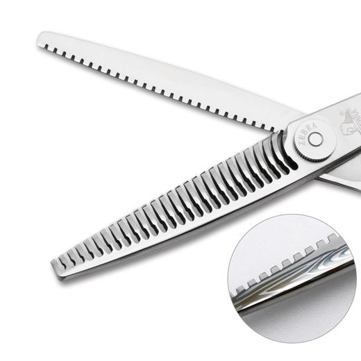 ZEBRA斑马 E62749 剪刀 牙剪/调量剪/双面牙剪/打薄剪/去发量7%/单侧柄/斜齿/27根齿/正刃/6寸 商品图3