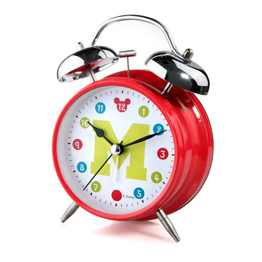 disney迪士尼米奇字母m经典卡通打铃静音闹钟