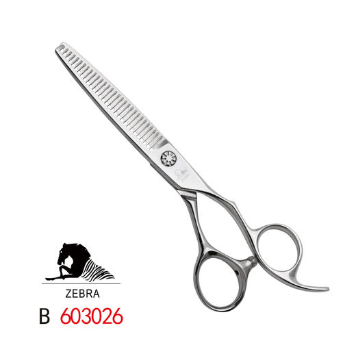 ZEBRA斑马 B603026 剪刀 牙剪/调量剪/无痕牙剪/打薄剪/去发量10-15%/平齿/ 30根齿/正刃/6寸 商品图0