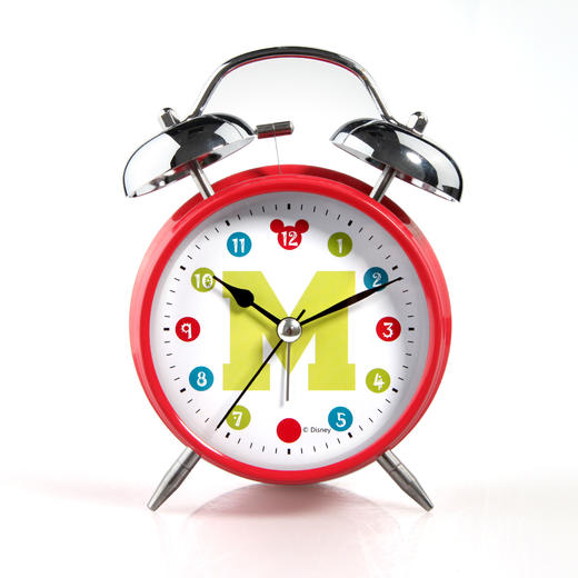 disney迪士尼米奇字母m经典卡通打铃静音闹钟