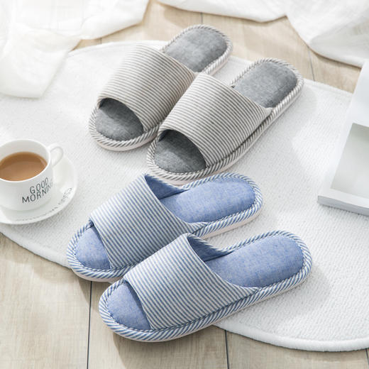 日式亚麻居家拖鞋 室内木地板防滑舒适拖鞋 商品图2