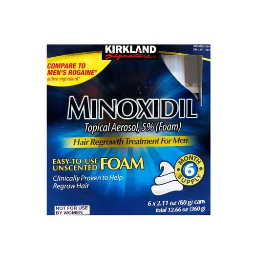 KirkLand可兰 Minoxidil 生发水 米*地尔男性泡沫 6瓶装*60g，美国代购，无中文标签，介意慎拍 商品图1