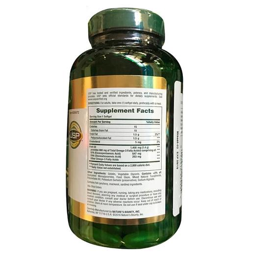 Nature's Bounty 自然之宝 鱼油 1400mg 130粒美国代购，无中文标签，介意慎拍 商品图11