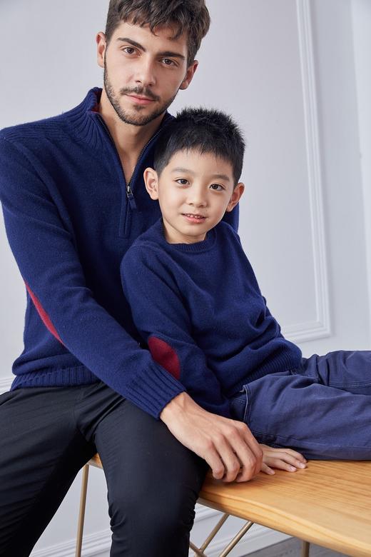 圆领肘贴男童羊绒衫 小童 SJF18T112A SJF18T112E 商品图0