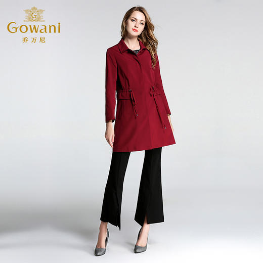 乔万尼 春装外套休闲气质直筒大码风衣中长款EB3A320 商品图1