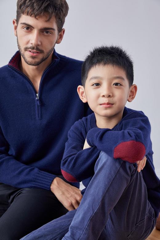 圆领肘贴男童羊绒衫 小童 SJF18T112A SJF18T112E 商品图7