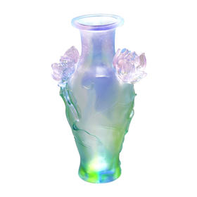 琉璃摆件 荷花瓶 商务馈赠