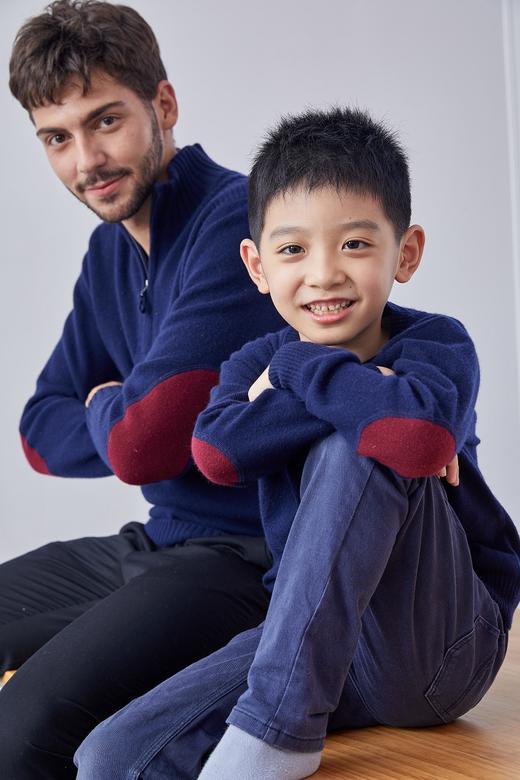 圆领肘贴男童羊绒衫 小童 SJF18T112A SJF18T112E 商品图1