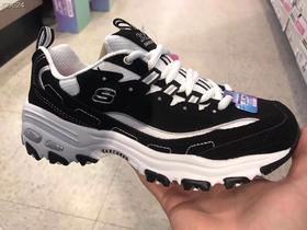 LA 现货 7.5码1双 Skechers d’lite 熊猫鞋女运动鞋4cm隐形增高+U型槽小心机