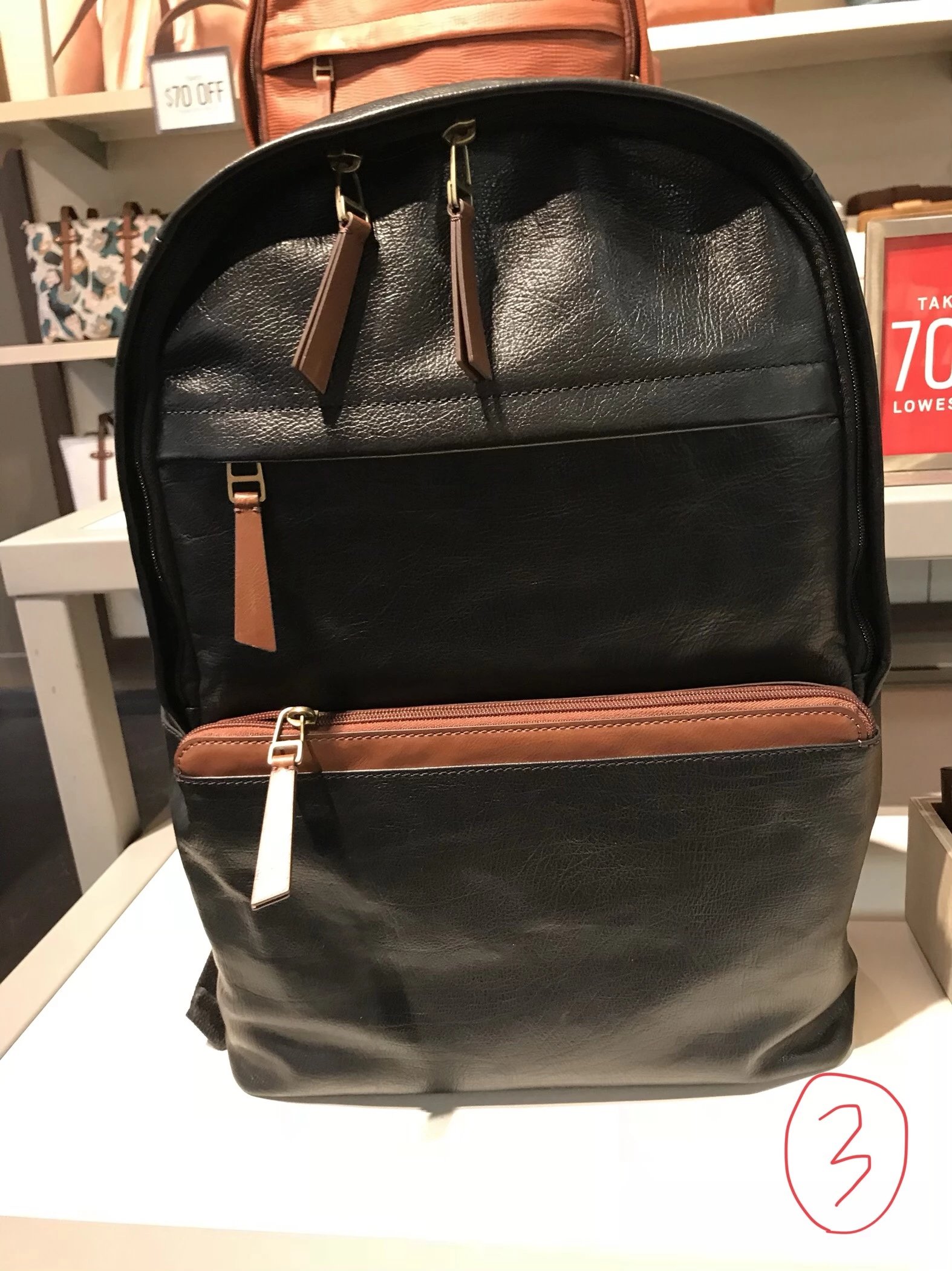 特价fossil化石男士新款纯皮双肩包休闲包只剩几只售完为止