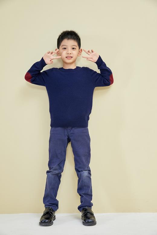 圆领肘贴男童羊绒衫 小童 SJF18T112A SJF18T112E 商品图3
